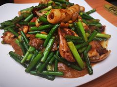 五花肉炒笔管-群姐面馆·海鲜烧烤(同安路二店)