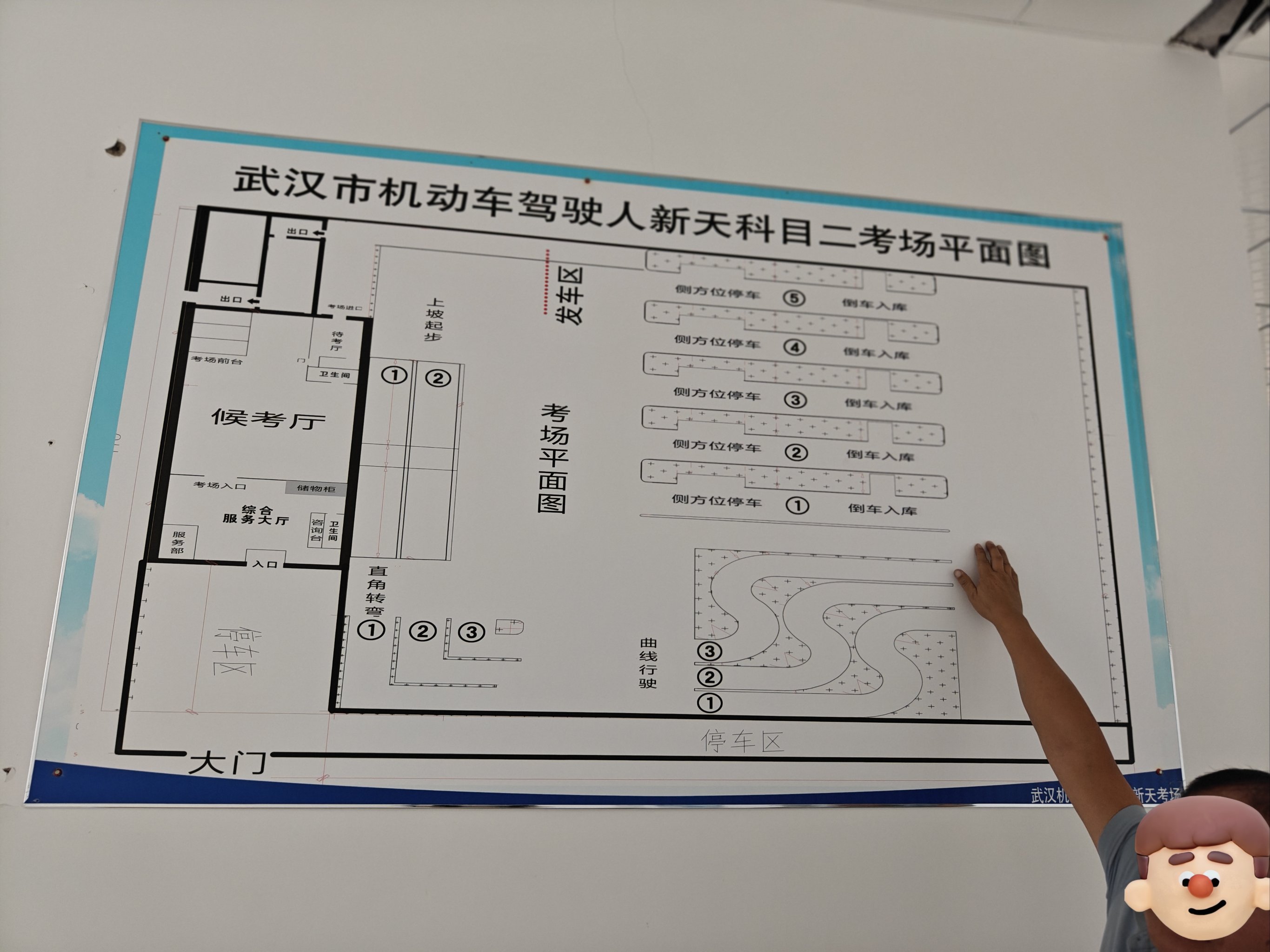 平面图拍回来了,可以提前去隔壁的模拟场地多