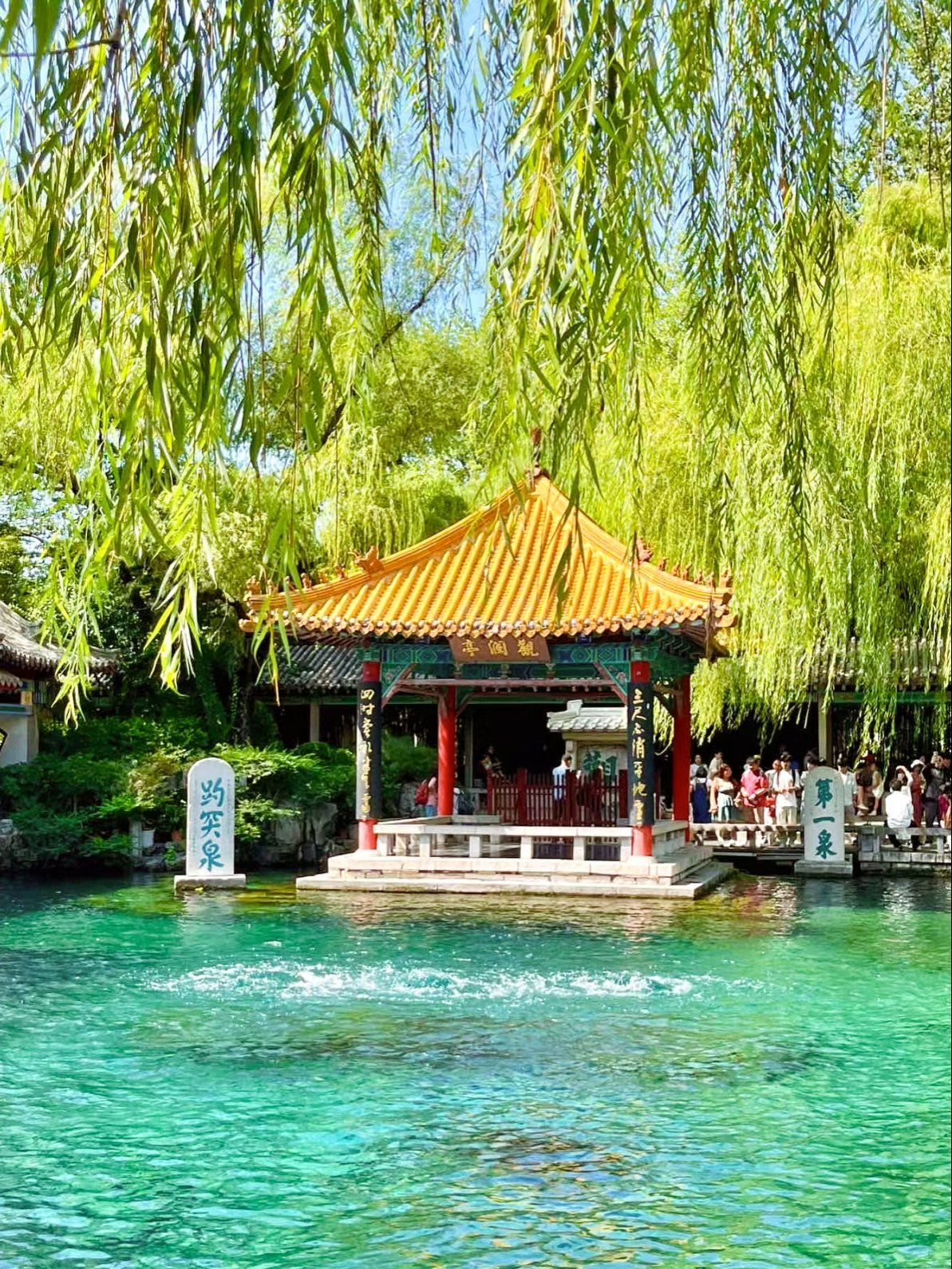 天下第一泉的名号可不是浪得虚名,趵突泉里三股水,曾笑传说水底有水泵