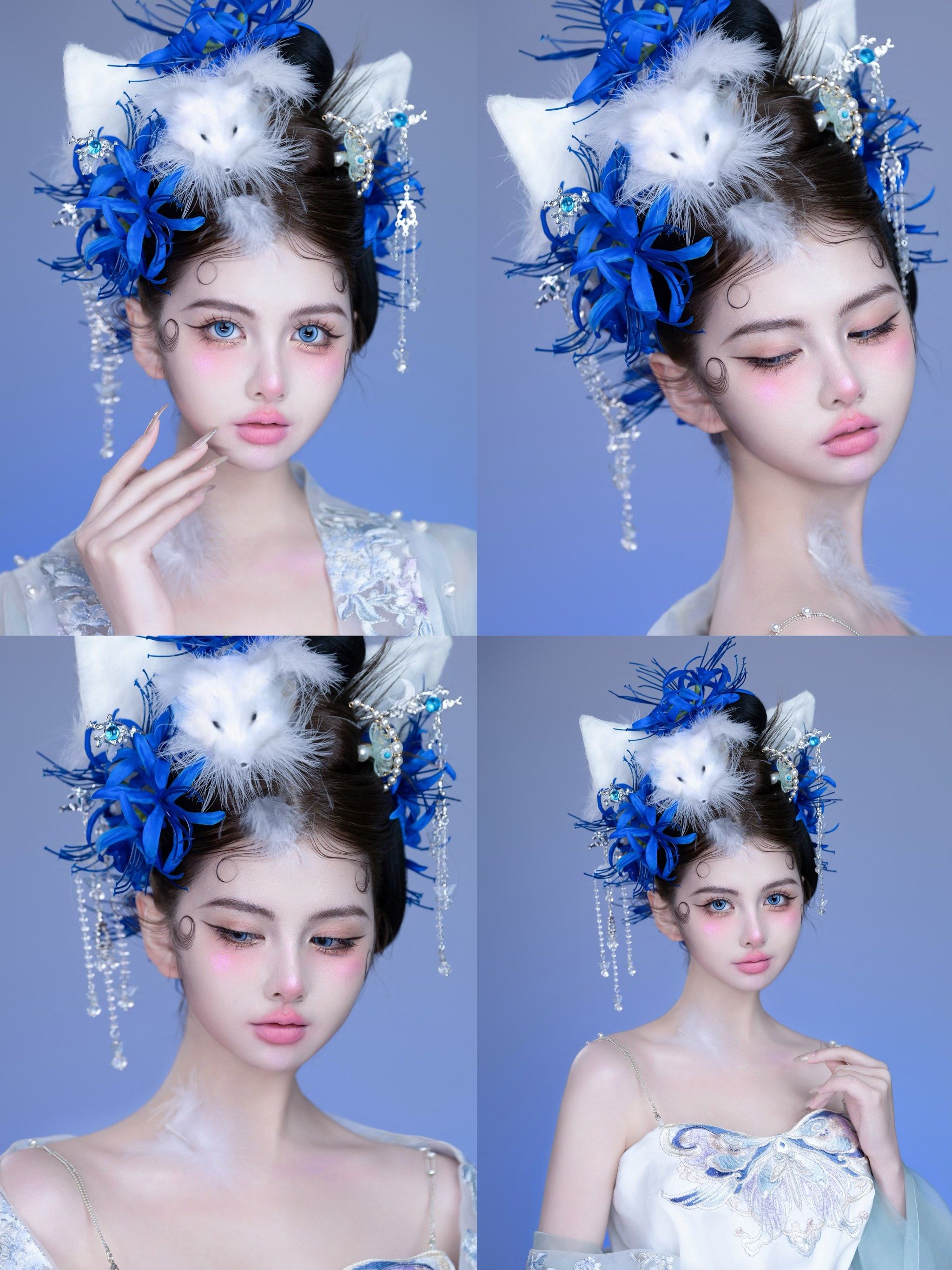 创意白狐妆❄️新中式国风造型