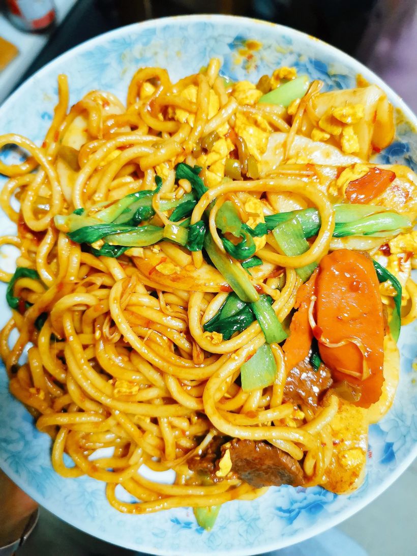 年糕炒面,水煮牛肉片儿