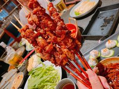 红柳枝烤羊肉串-老墙根涮肉·铜锅·烧烤(王四营店)