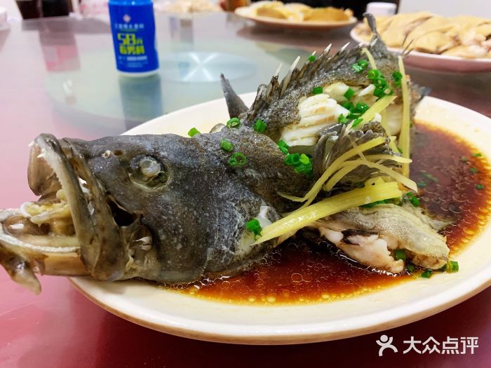 三亚老渔民海鲜店清蒸石斑鱼图片