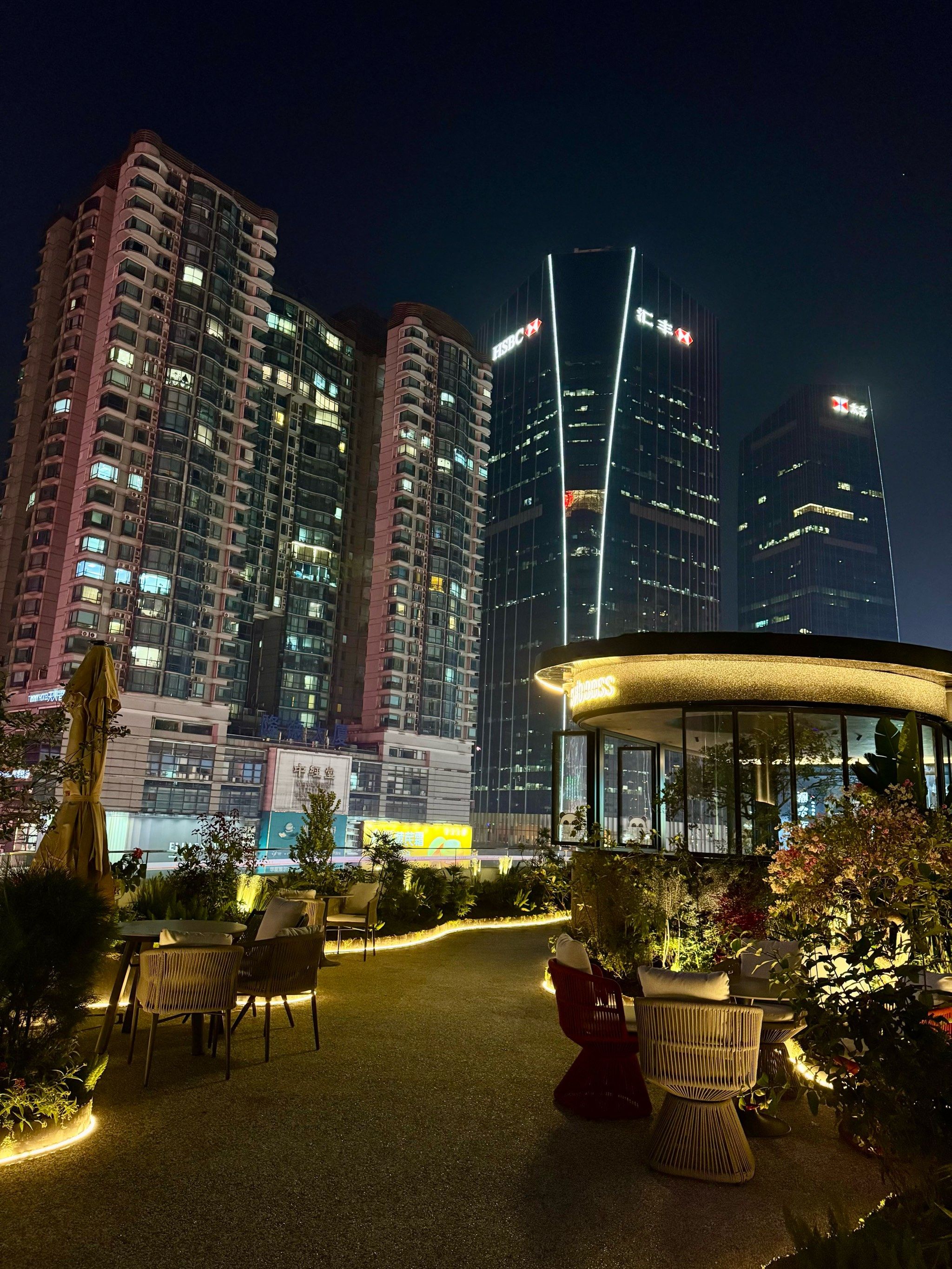 夜景无敌🌃cbd敲美的露台潮汕菜🌟