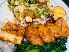 玫瑰鸡拼墨鱼饼饭-狮头牌卤味研究所·卤味饭(花城汇南区店)