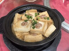 煎酿山水豆腐-华园农庄·特色炭烧鸡·北江河鲜