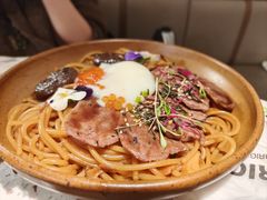 寿喜烧牛肩肉烩意面配温泉蛋-BE BRIGHT KITCHEN(正佳广场店)