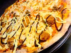 牛肉蟹柳披萨炸鸡披萨双拼-机器人火炉披萨