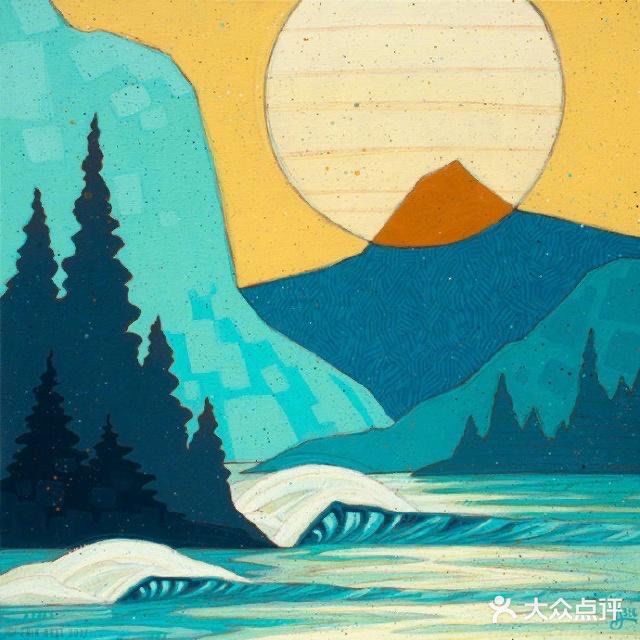 色彩明快的自然风景插画🏖️