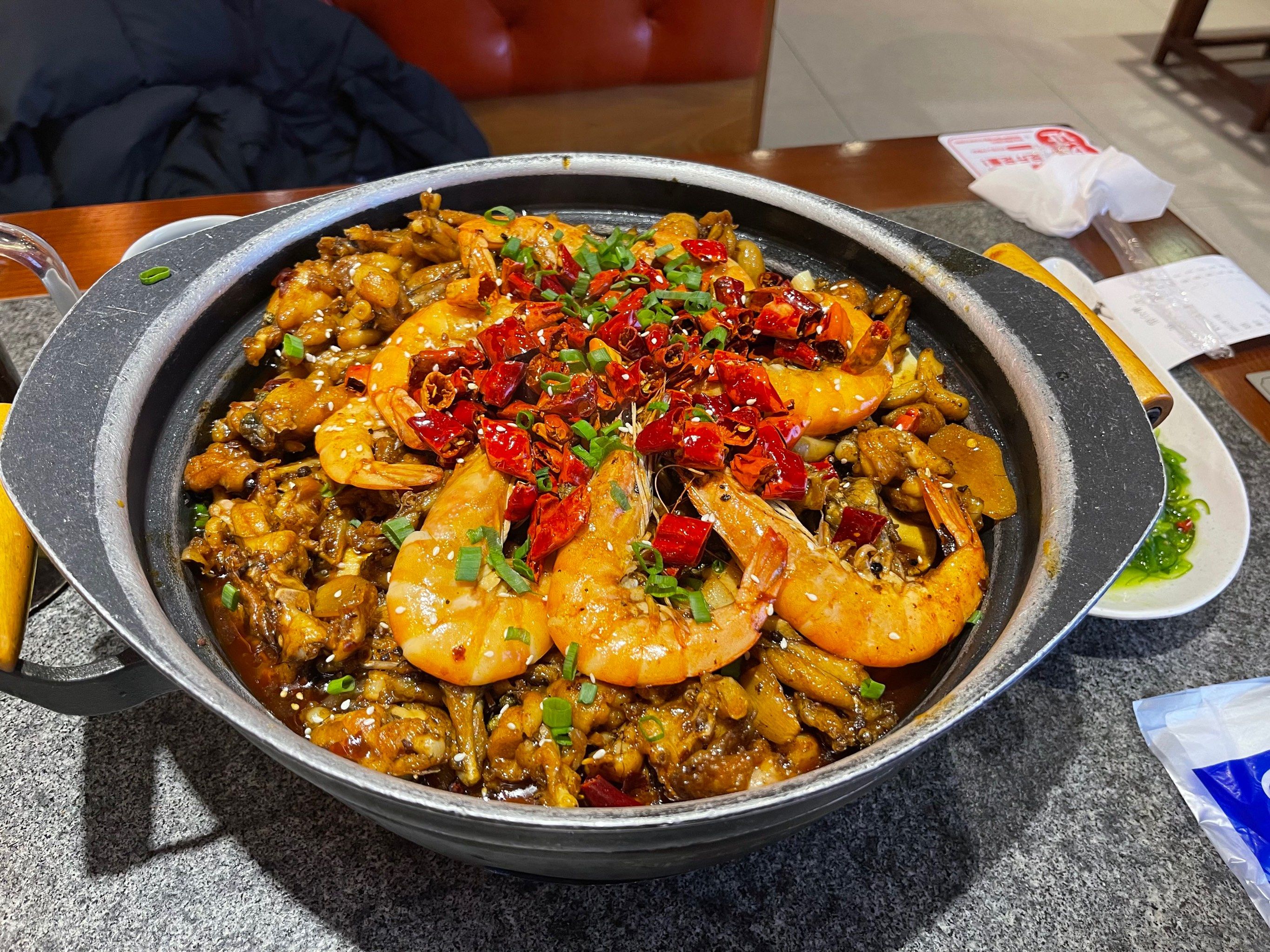 牛蛙煲 非常好吃,大虾牛蛙煲,好久没吃