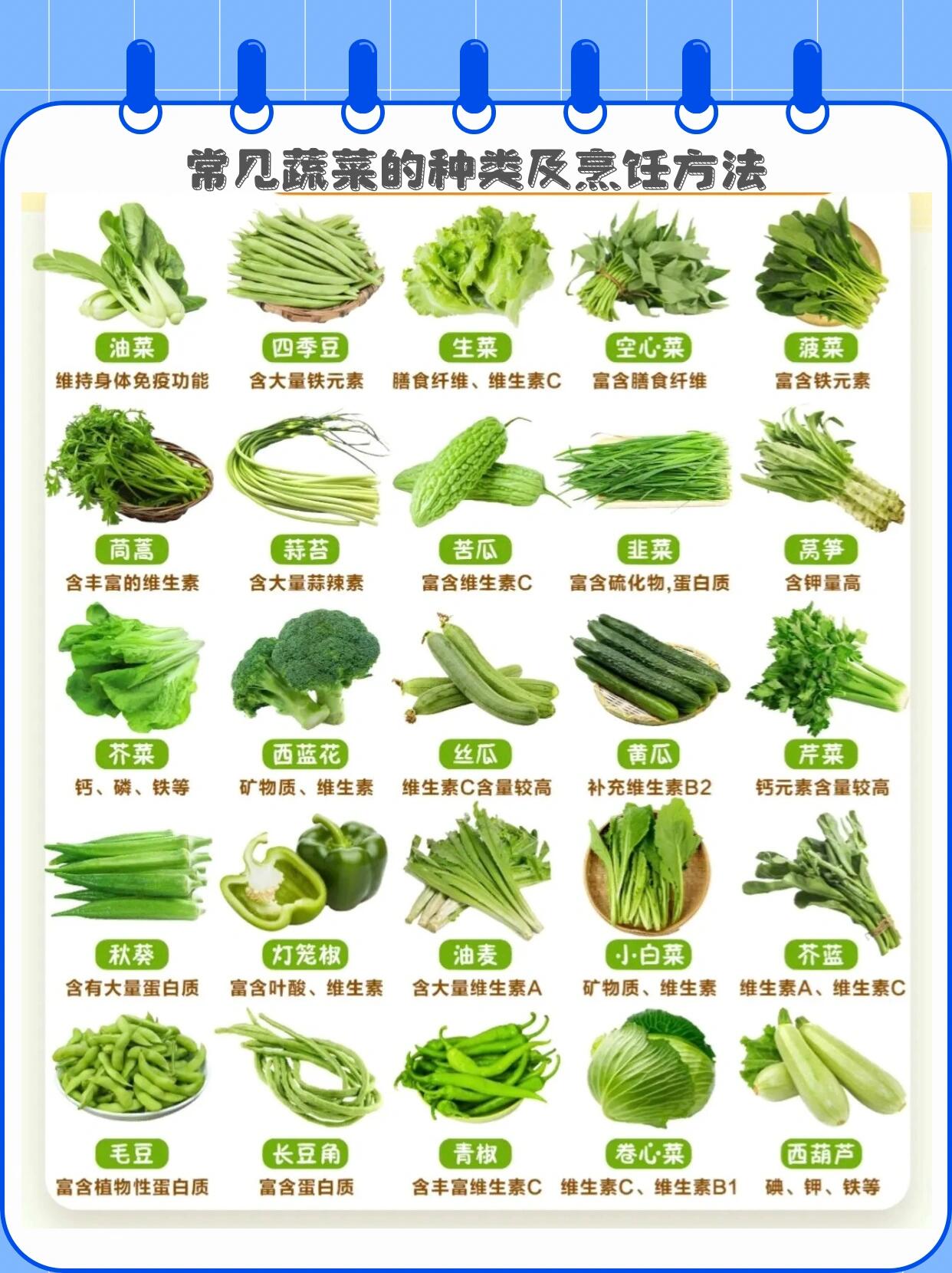 常见的蔬菜种类100种图片