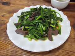 韭菜炒鸭血-邮电新村嘉积鸭美味园