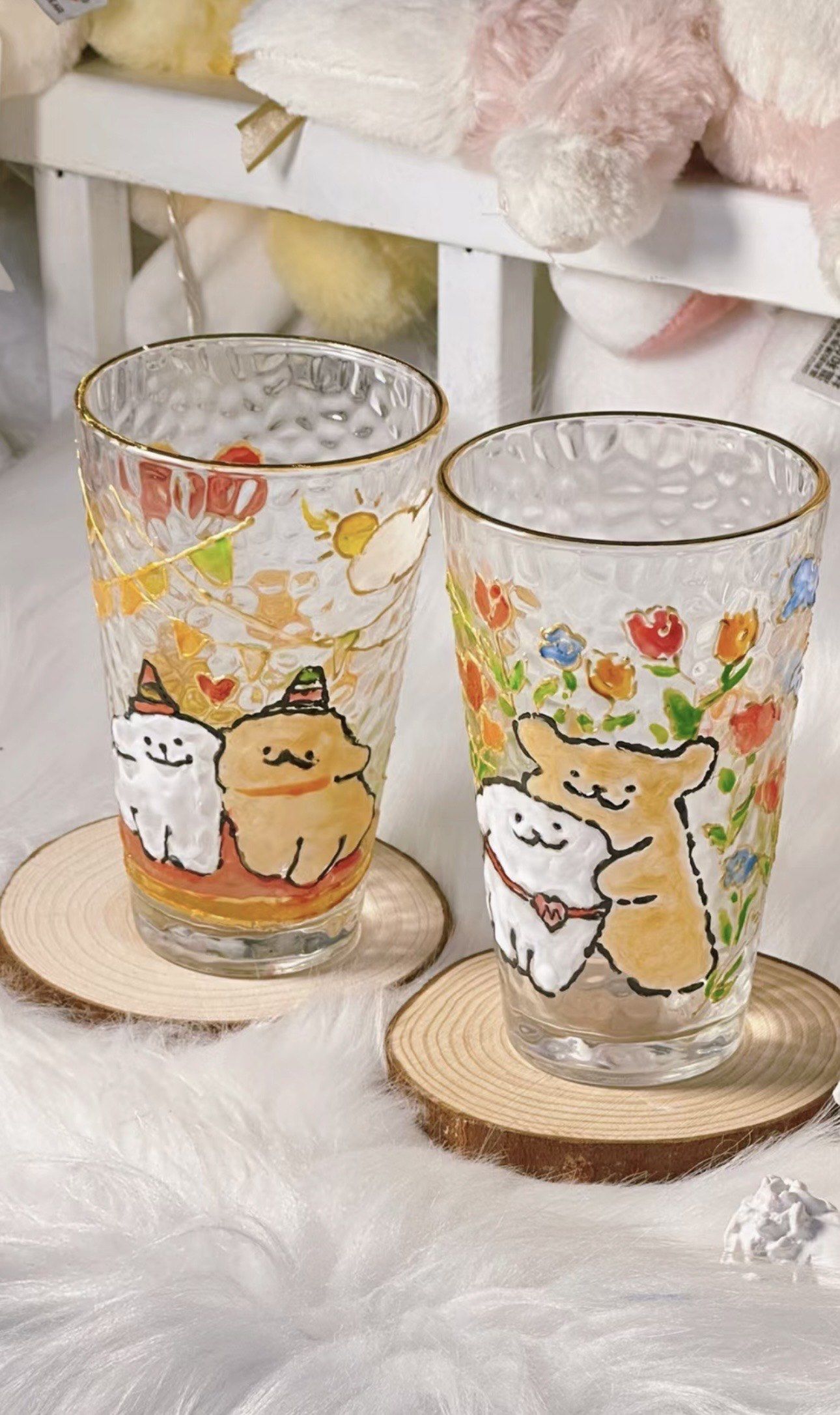 这么可爱的手绘玻璃杯!好适合摆在家里91