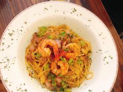 鲜虾蒜辣意面-小食院简餐厅