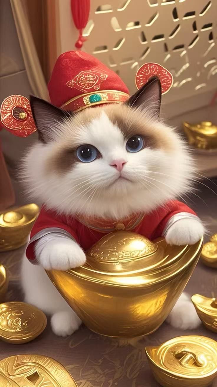 猫咪财神到,好运连连来!