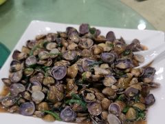 韭菜紫苏炒沙蚬-西江河鲜·趣苑酒楼(鼎湖牌坊店)