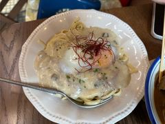 牛肝菌白汁玉子意面-CowCow其其·牛杂咖啡公司(六运店)