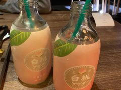 白桃碳酸饮料无果汁-万福·和牛炭火烧肉店(苏州中心店)