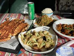 干锅炒散菜花-遇见小院—虹鳟鱼•农家菜(怀柔店)