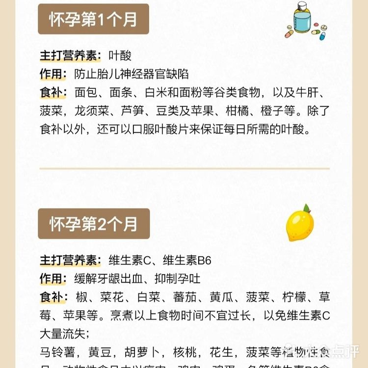 孕期每个月所需营养有哪些？