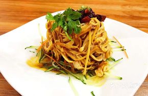 Golden Needle Mushroom and Cucumber Strips