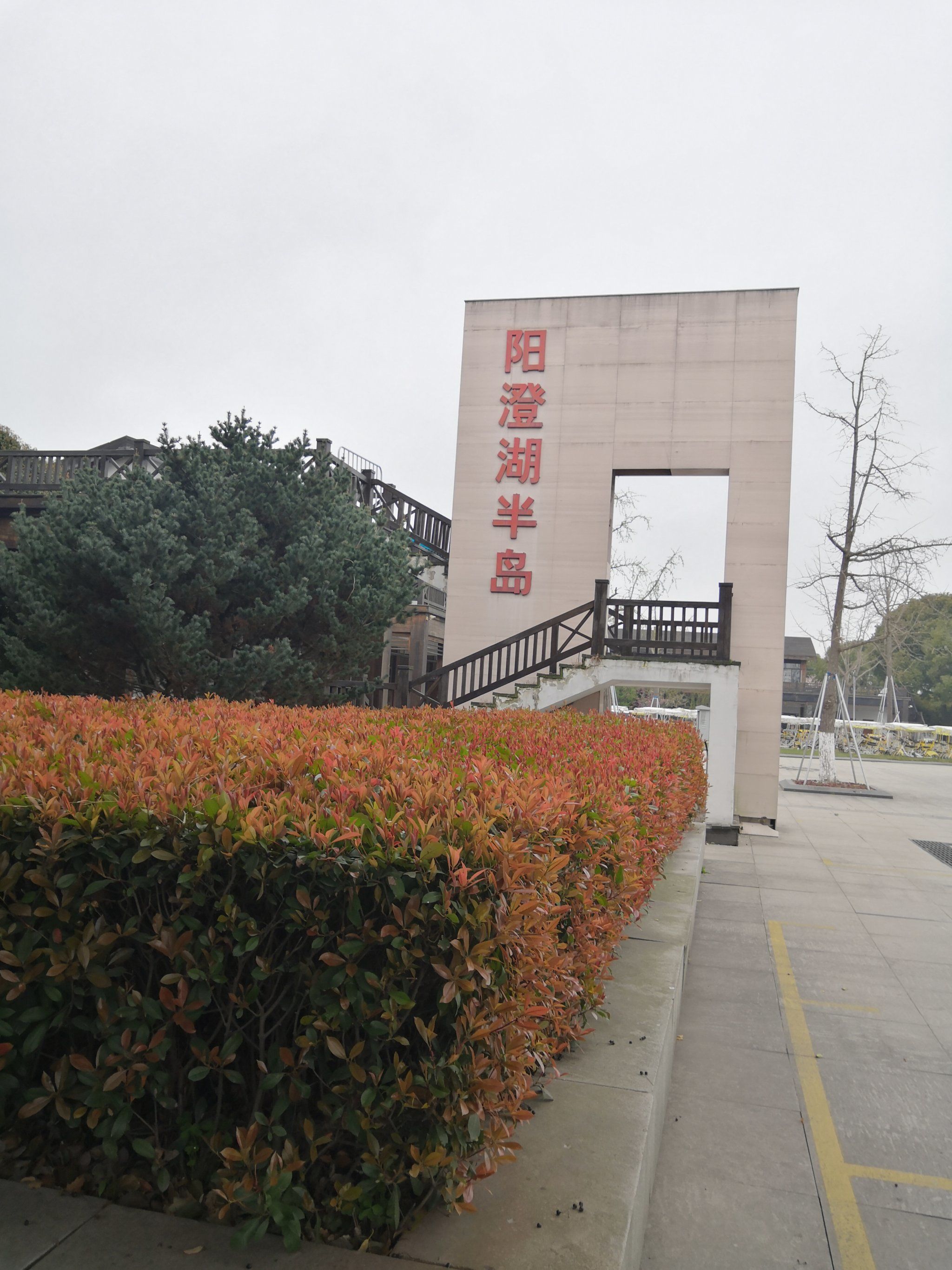 去阳澄湖半岛游玩,是免费的,这里空气好,沿途风景不错的.