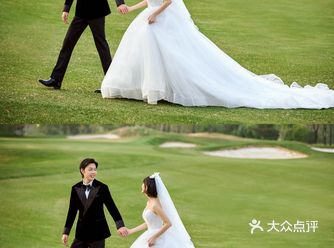 没有人能拒绝大场面草坪婚纱照的诱惑
