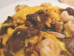 滑蛋牛肉虾仁饭-有章牛杂(石厦店)