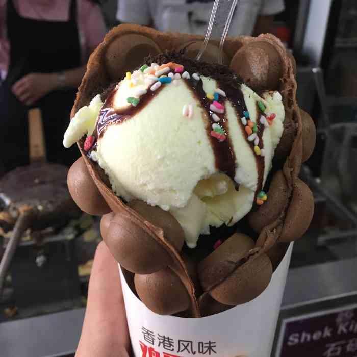打分 鸡蛋仔冰淇淋味道很不错  买了巧克力的