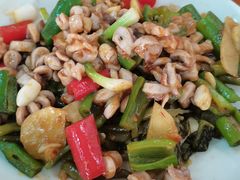 酸豆角炒生腸-阿弟早茶·家庭小炒·火锅(九村店)