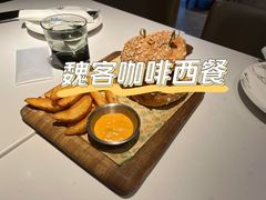 双蛋指椒牛肉汉堡-魏客咖啡(中铁中心店)
