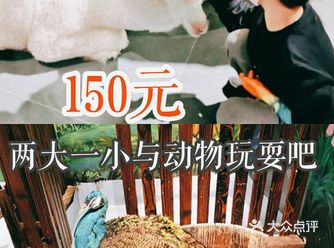 150元两大一小与动物玩耍吧