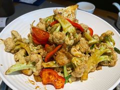 干锅有机花菜-老头儿油爆虾(星光一期店)