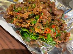 锡纸香菜黄牛肉-渔语鱼新川菜Bistro(万象天地店)