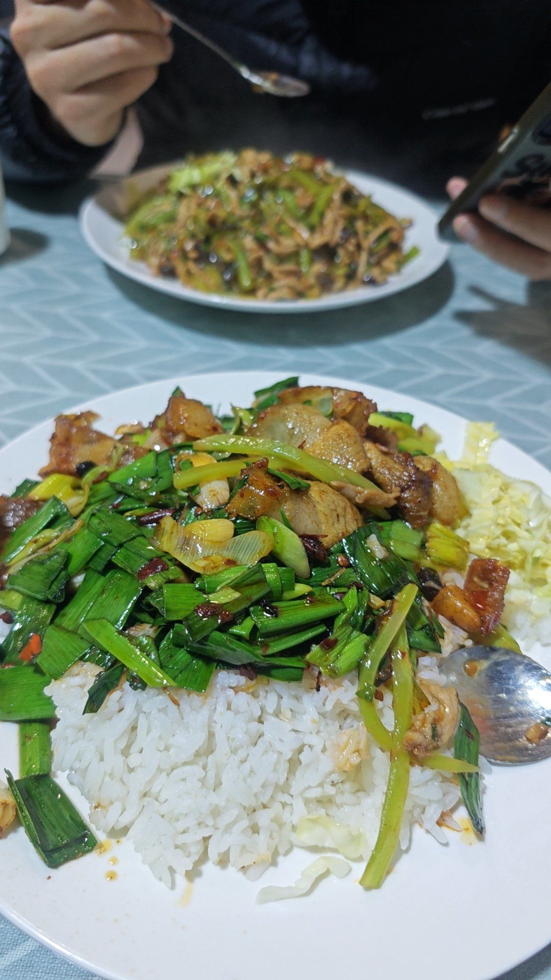 川味探店记,鱼香肉丝盖饭,蒜苗回锅盖饭