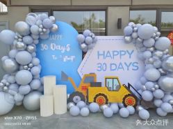 -宝宝百日宴周岁生日派对气球布置策划