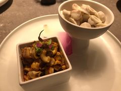 辣酒汁花螺配夏威夷果-木守西溪溪隐餐厅