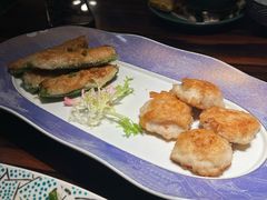 煎酿辣椒拼煎酿藕饼-粤·向群饭店(麓景路店)