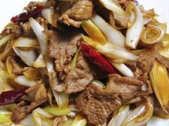 葱爆肉-虹海圣肉饼店家常菜馆