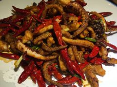 老干妈煸鱿鱼-吕氏疙瘩汤·私家菜馆(慈云寺店)