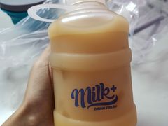 磨砂白桶水蜜桃檬茶茶-milkplus·泰式奶茶(较场东路店)