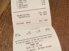 账单-Burger & Lobster(Dean Street)