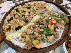 簸箕大扇鸡-强记鸡粥美食