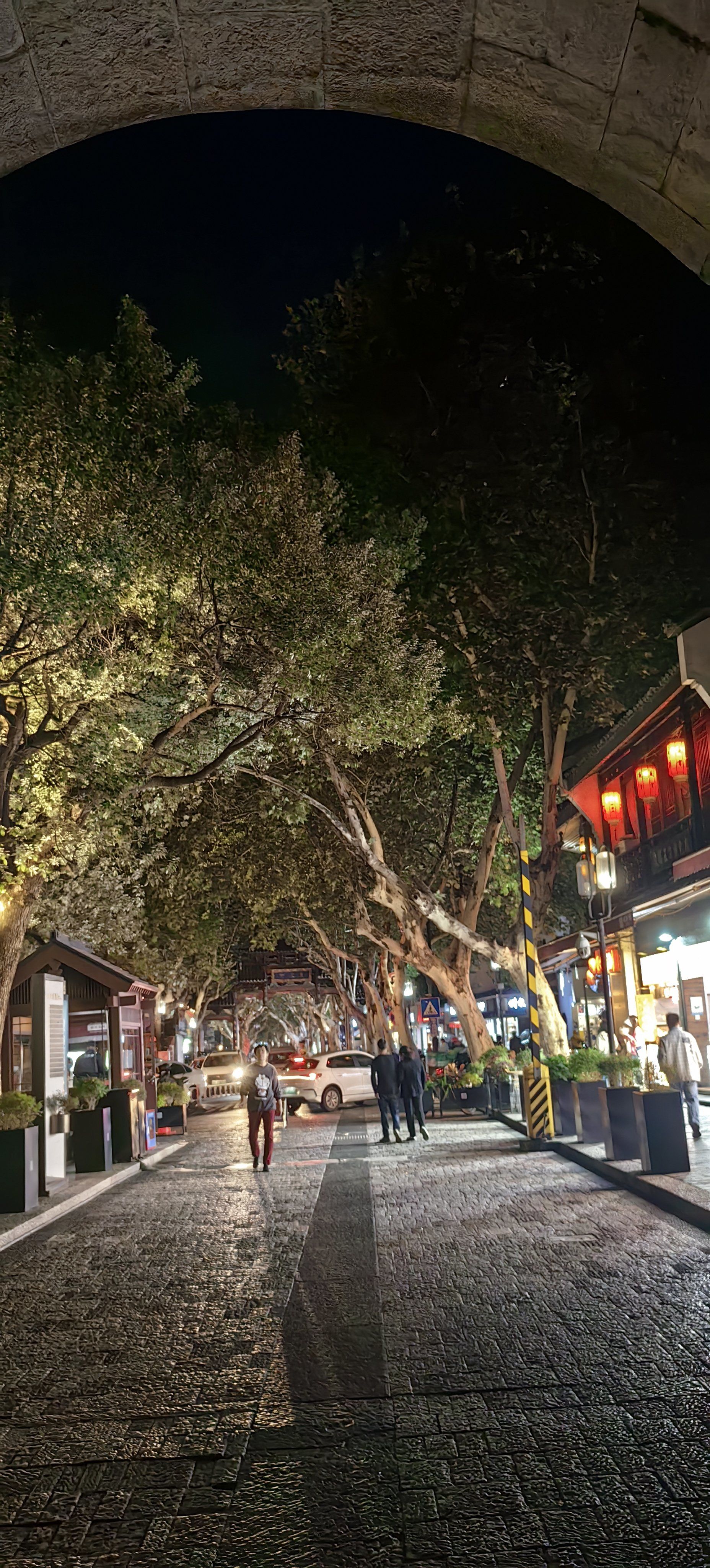 夜晚的杭州古城墙