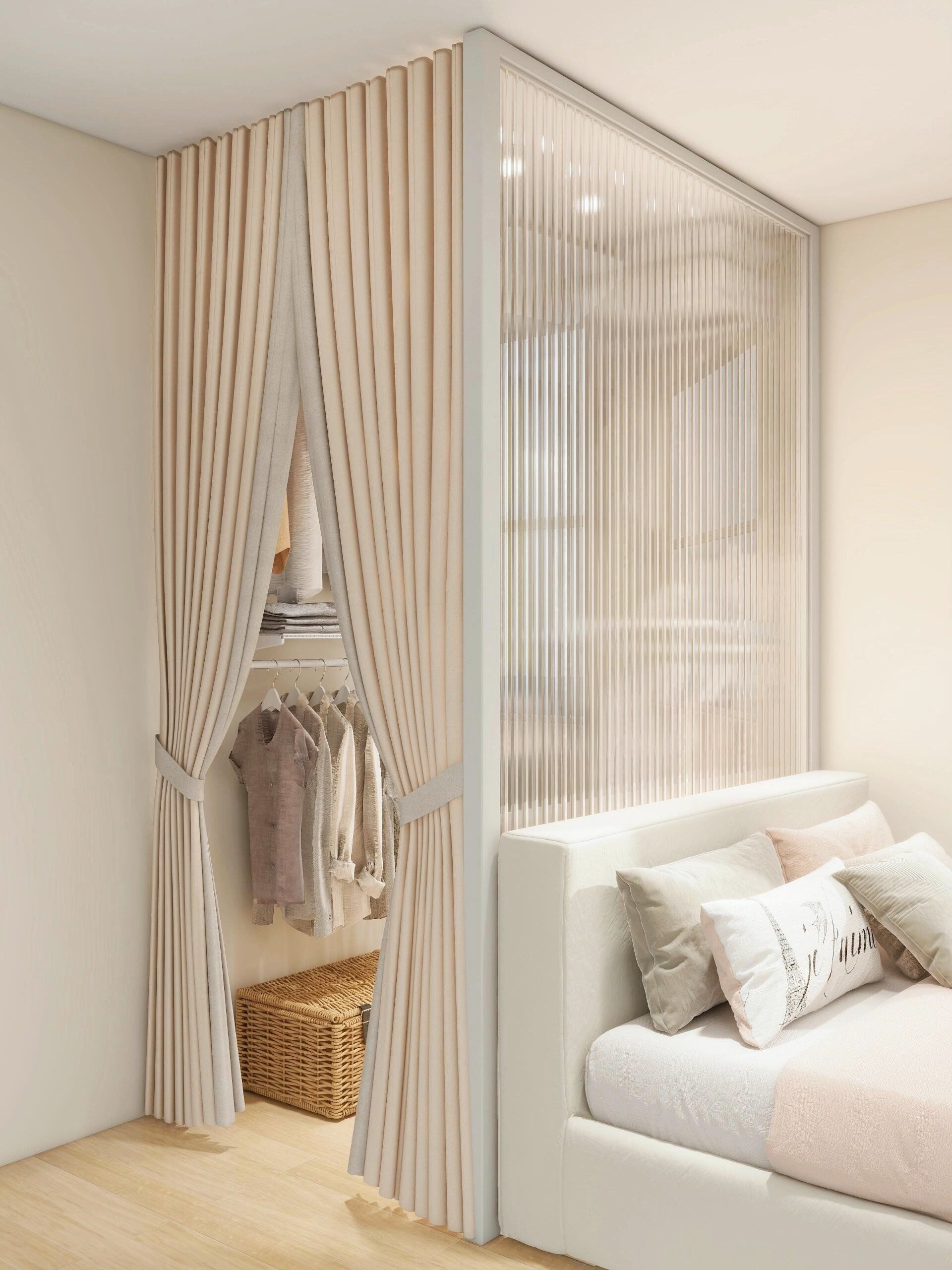 一块玻璃竟隔出一个衣帽间!小户型狂喜🥳