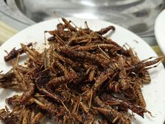 油炸蚂蚱-铁锅炖灶台鱼老三炖鱼馆