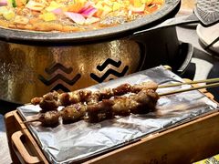 现烤草原羊肉串-探鱼·鲜青椒爽麻烤鱼(中山大信新都汇店)