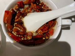 现炸辣椒油-北京老门框爆肚涮肉馆(锦业路店)