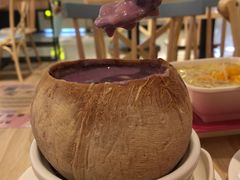 椰皇紫薯小圆子炖蛋白-满记甜品(巴黎春天宝山店)