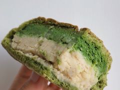 抹茶绿豆奶酥面包-谷艺烘焙